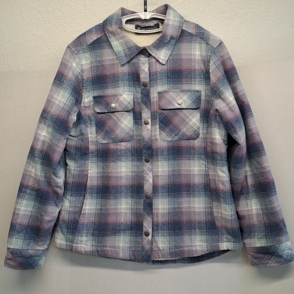 Free Country Women's Koshi Adirondack Flannel Shirt Jacket Size M